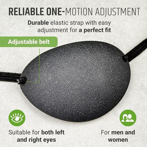 Premium Handmade Plastic Eye Patch with Soft Foam Padding, Adult Eye Patch for Men and Women for Lazy Eye Therapy, Cosplay, and Pirate Costume in Saudi Arabia