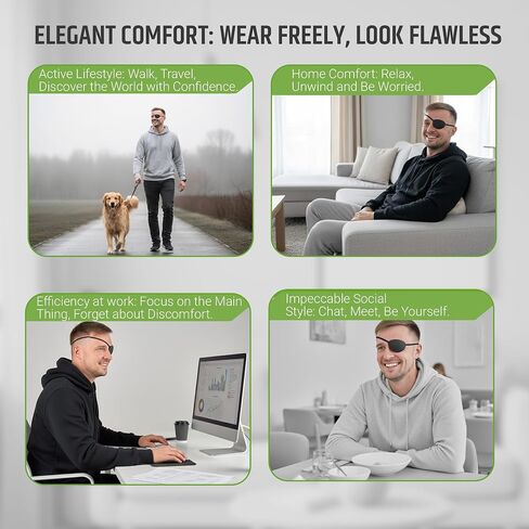 Premium Handmade Plastic Eye Patch with Soft Foam Padding, Adult Eye Patch for Men and Women for Lazy Eye Therapy, Cosplay, and Pirate Costume in Saudi Arabia