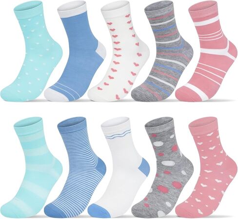 10 Pairs Womens Cotton Socks Soft Ladies Multiple Colors Patterned Original Design Gifts Socks for Womens Girls in Saudi Arabia