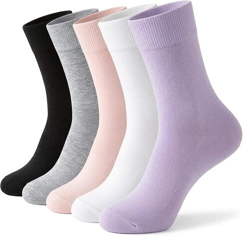 Josnown Crew Socks for Women, Thin Cotton Casual Soft Aesthetic Womens Socks 5 Pairs in Saudi Arabia