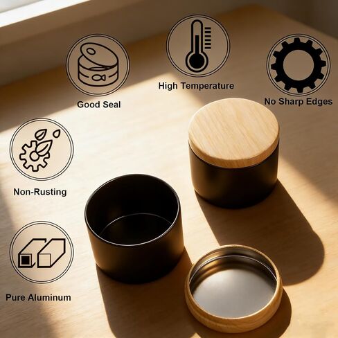 Pumtus 30 Pack 4 OZ Candle Tin, Round Matte Black Candle Making Jars, Bulk Empty Metal Containers with Lids, Wax Mold Candle Vessel, Small Jewelry Storage Organizer for DIY Crafts, Small Business in Kuwait