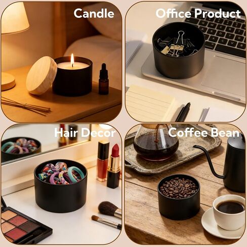 Pumtus 30 Pack 4 OZ Candle Tin, Round Matte Black Candle Making Jars, Bulk Empty Metal Containers with Lids, Wax Mold Candle Vessel, Small Jewelry Storage Organizer for DIY Crafts, Small Business in Kuwait
