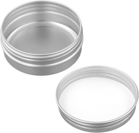 80 PCS 2 oz Aluminum Tin Jars, 60ml Metal Round Empty Tin Cans Containers with Screw Lids for Cream, Candle, Silver in Saudi Arabia