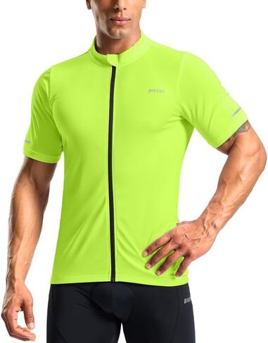 Bikewa Men's Cycling Jersey Full Zip 3+1 Rear Pockets Short Sleeve UPF 50+ Bike Shirt Moisture Wicking Biking Shirts for Men in Kuwait