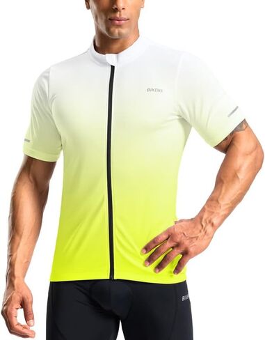 Bikewa الرجال الدراجات جيرسي كامل البريدي 3 + 1 جيوب خلفية قصيرة الأكمام UPF 50 + قميص الدراجة الرطوبة فتل ركوب الدراجات قمصان للرجال in Saudi Arabia