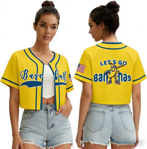Women's Crop Baseball Jersey V Neck Button Down Game Day Fan Tee Baseball Mom Shirt Short Sleeve Tops in Saudi Arabia