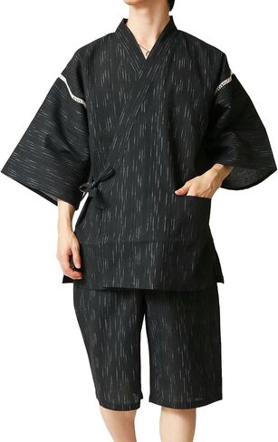 Men's Jinbei japanese men pajamas Kimono Jimbei SIJIRAORI Set Yukata sleepwear summer robe Loungewear Bathrobe in Saudi Arabia