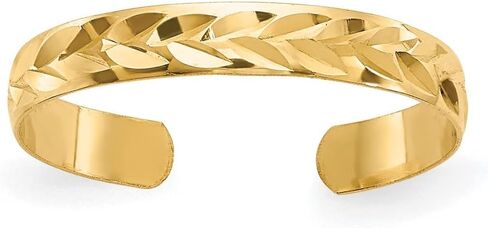 Saris and Things 14K Yellow Gold Diamond Cut Toe Ring in Saudi Arabia
