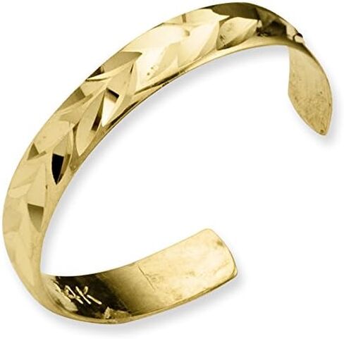 Saris and Things 14K Yellow Gold Diamond Cut Toe Ring in Saudi Arabia