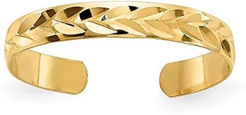 Saris and Things 14K Yellow Gold Diamond Cut Toe Ring in Saudi Arabia