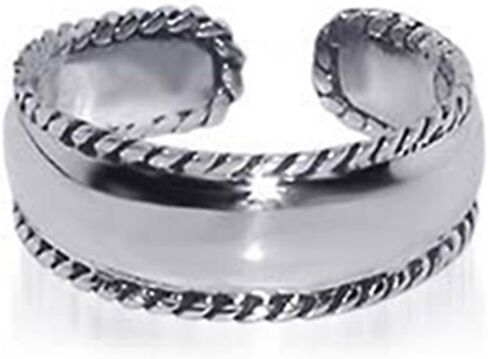 Metal Factory Sterling Silver 7MM Braided Rope Adjustable Toe Ring in Kuwait