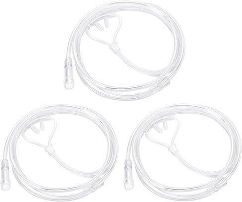 3 Pack 4Ft Adult Oxygen Nasal Cannula，Curved Nose Piece, High Flow Lightweight, Transparent in Saudi Arabia