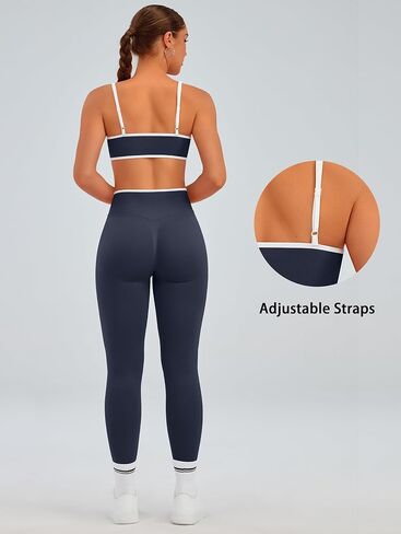 TDIFFUN Women Workout Sets 2 Piece Seamless Scrunch Butt Lifting Leggings Padded Sports Bra Matching Set Gym Yoga Outfits in Saudi Arabia