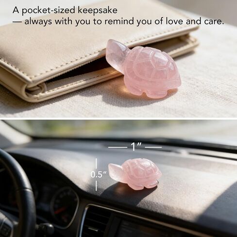 for Wife Girlfriend, Rose Quartz Turtle Pocket Hug with “I Turtle-y Love You" Message Card, Cute Love Keepsake for Mother's Day, Long Distance, Anniversary, Birthday, Thinking of You in Saudi Arabia