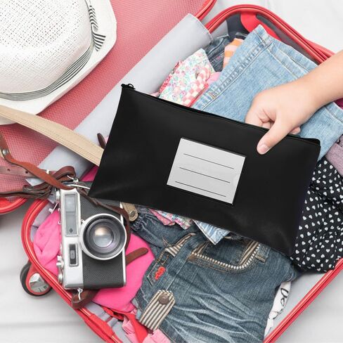 Beavorty Pu Leather Money Organizer Bag with Zipper Cash Envelope Wallet with Card Slot Window Large Capacity Money Pouch for Cash Storage Black Suitable for Office in Kuwait