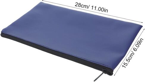 4pcs Pu Leather Money Pouch with Zipper for Bank Deposit, Cash, Coins, and Invoices Spacious Capacity Portable Cash Organizer Wallet for Daily Use, Blue, 11x6in in Kuwait