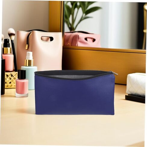 4pcs Pu Leather Money Pouch with Zipper for Bank Deposit, Cash, Coins, and Invoices Spacious Capacity Portable Cash Organizer Wallet for Daily Use, Blue, 11x6in in Kuwait