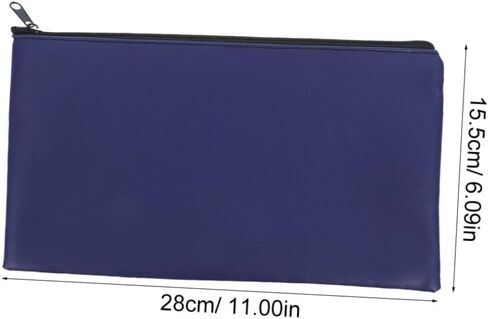 4pcs Pu Leather Money Pouch with Zipper for Bank Deposit, Cash, Coins, and Invoices Spacious Capacity Portable Cash Organizer Wallet for Daily Use, Blue, 11x6in in Kuwait