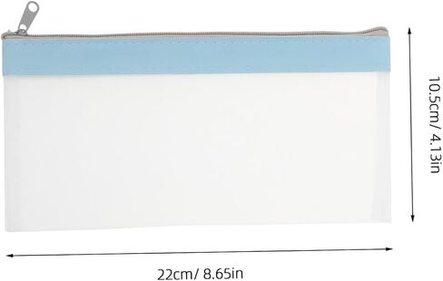 HOMSFOU 6pcs Frosted Cash Envelope Pouches with Zipper, 8.66x4.13", Plastic Money Bags for Travel, Receipt Organizer and Bill Holder Wallet Set in Kuwait