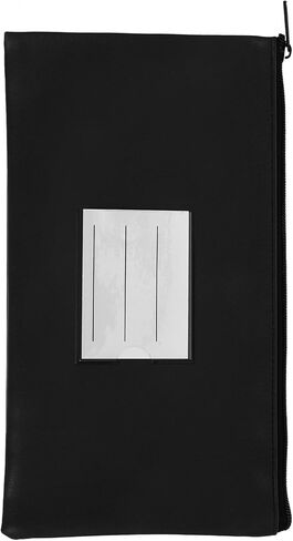 FOMIYES Pu Leather Money Bag with Zipper, Cash Envelope Wallet with Card Slot Window, Large Capacity Bill Organizer for Cash Storage and Budgeting, Black in Kuwait