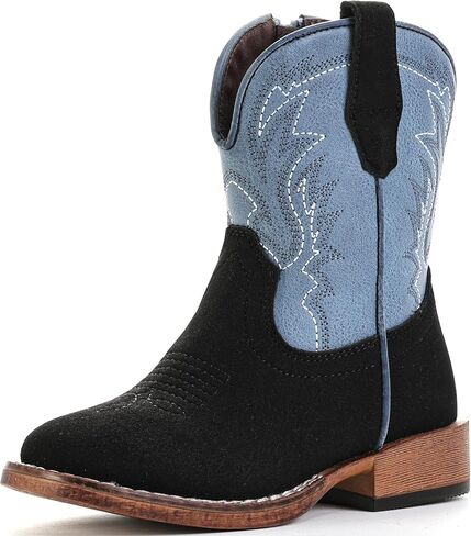 Suede Boys Cowboy Boots for Kids Girls Western Toddler Cowgirl Boots Square Toe Boot in Kuwait