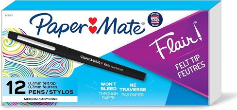 Paper Mate® Flair Felt Tip Pens, Medium Point (0.7mm), Assorted Colors, 12 Count, USA 250th Anniversary Edition in Saudi Arabia
