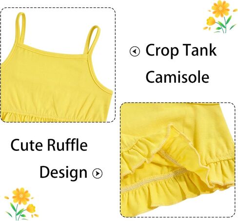 Girl Clothes 2 Piece Outfit Hawaiian Tropical Crop Cami Tops and Wide Leg Pants Set Size 6-12 in Saudi Arabia