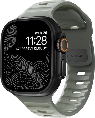 فرقة Nomad Sport - 45mm | Naval Blue Apple Watch Ultra 2 Band ، المصممة لمنح Apple Watch نظرة حديثة ورياضية على التدريبات المكثفة والملابس اليومية ، متوافقة مع السلسلة 10 و Ultra & Ultra 2 و Series 1-9 و SE in Kuwait