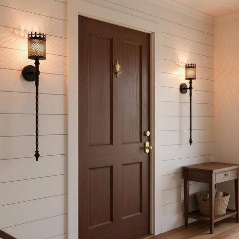 Candle Sconces Set of 2 Long Wall Candle Holder Large Black Gothic Vintage Wall Sconce Decoration for Dining Room, Living Room, Office, Bathroom in Saudi Arabia