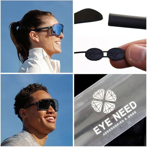 3 Pcs Adjustable Sports Eyeglass Strap with Buckle for Men's Kids' Women's Glasses Straps Sunglasses Straps (Black) -with 3 pairs Eyeglass Strap Holder in Kuwait