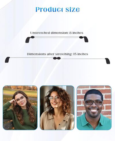 6 PCS Adjustable Glasses Strap Compatible with Ray-ban Meta Gen 2 & Oakley Meta Hstn Accessories, 15" No Tail Sunglass Strap in Saudi Arabia