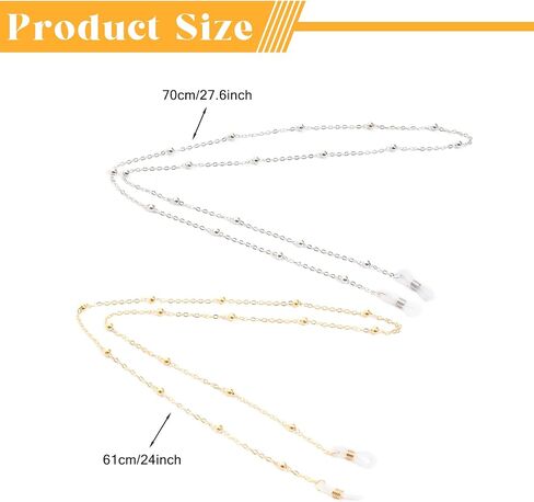 2Pcs Eyeglasses Chain Beaded for Women Men Eyeglass Holders Around Neck Stylish Beaded Glasses Lanyard Accessory Chain in Saudi Arabia
