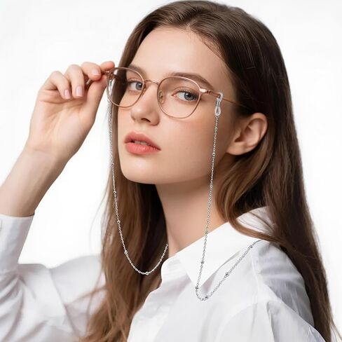 2Pcs Eyeglasses Chain Beaded for Women Men Eyeglass Holders Around Neck Stylish Beaded Glasses Lanyard Accessory Chain in Saudi Arabia