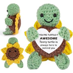 Positive Turtle Gifts for Women Men, Birthday Gift Easter Basket Stuffers for Teens, Crochet Turtle Funny Gifts for Boy Girl Friend Sister Coworker, Emotional Support Inspirational Gift for Cheer Up in Saudi Arabia