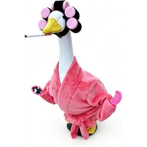 23ch Lawn Goose Leopard Bathrobe Outfit Entryway Funny Decor | Front porch novelty display, courtyard garden ornament, entryway eye-catching seasonal decor kit，Gift for Moving House in Saudi Arabia