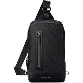 Michael Kors Men's Hudson A Line Sling Pack/Signature Nylon, Black in Kuwait