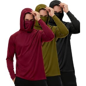 Mens Sun Protection Fishing Hoodie with Face Mask Long Sleeve Work Shirt Construction Quick Dry in Saudi Arabia