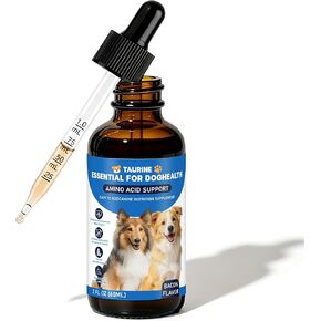 Liquid Taurine Supplement for Dogs - Bacon Flavor Dog Heart & Circulation Support with Dropper - Essential Amino Acid for Daily Nutritional Balance - 60ml in Saudi Arabia