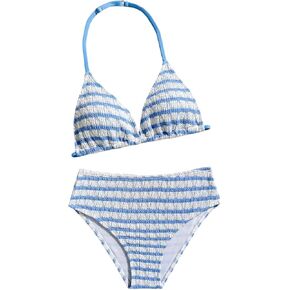 QJQ Teen Girls Swimsuits Two Piece Striped Bikini Sets with Chest Pad Cute Summer Swimwear Beachwear Bathing Suit 8-16 Years in Saudi Arabia