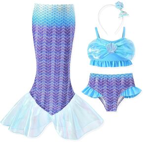 3PCS Girls Mermaid Bathing Suits 4-10 Years in Saudi Arabia