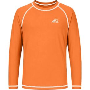 Boys Rash Guard Long Sleeve, Kids Youth UPF 50+ UV Protection Sun Shirts, Quick Dry Swim Shirt for Surf Fishing in Kuwait