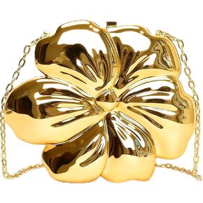 Gold Clutch Purses for Women,Flower Acrylic Purse Clutch,Women's Floral Shape Small Gold Purse Metallic Fancy Crossbody Rose Gold Clutchs,Sparkly Wedding Evening Clutchs for Women Party Prom in Saudi Arabia