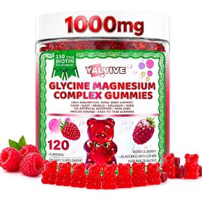 Magnesium Glycinate Gummies 1000mg, High Absorption Sugar Free Magnesium & Malate, Calcium, Potassium, CoQ10, Vitamin B6 & D3 Supplement - Supports Sleep, Muscle, Bone, Memory & Focus - 120 Count in Saudi Arabia