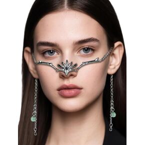 Cyber Punk Half Mask for Women Men Y2K Metal Face Mask Liquid Irregular Cyborg Face Chain Cosplay Jewelry Gifts in Saudi Arabia