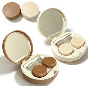 Contact Lens Case, Leakproof Cute Travel Kit Contact Lenses Applicator Remover Tool with Mirror Solution Bottle (2 Pack) in Kuwait