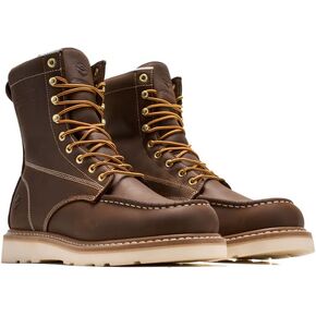 SUREWAY Mens 8 in Wedge Moc Soft/Steel Toe Work Boots for Men,Full-Grain Leather,Goodyear Welt,EH,Safety Industrial Construction Boots/Shoes for Mens in Saudi Arabia