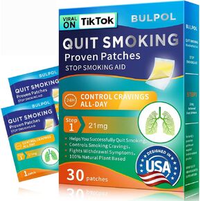 Nicotine Patches Step 1 (30 Count), 21mg Stop Smoking Aids Patches, Helping Quit Patch, Easy Effective Anti-Stickers, Quit Smoking Aids that Work with 2 Weeks in Saudi Arabia