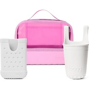 BOGG BAG Bundle – Boggs N’ Ends Travel Organizer (Pink Taffy) + Bevy Beverage Holder (White) + Call Me Phone Holder (White) – Durable, Washable, Tip-proof – Beach, Pool, Boat, Work, Sports in Kuwait