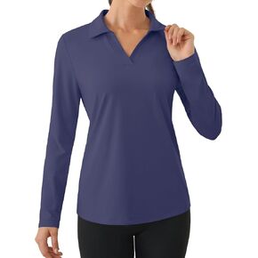 Women's Long Sleeve Shirts UPF 50+ Sun Shirts Quick Dry Golf Polo V Neck Tennis Hiking Athletic Tops S-XXL in Kuwait