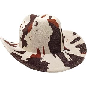 Roll Trim Animal Pattern Cowgirls Hat Animal Pattern Wide Brims Fedoras for Fashion Enthusiasts and Roleplay Game Cowgirls in Saudi Arabia